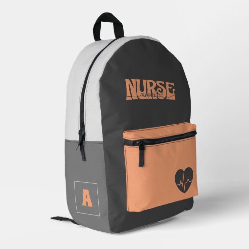 Nurse Neonatal NICU Custom Monogram  Printed Backpack