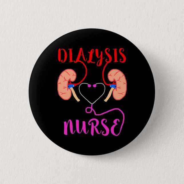 Nurse Nephrology Kidney Disease Failure Nursing  Button (Front)