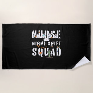 Nurse Night Shift Halloween Squad Classic T-Shirt Beach Towel