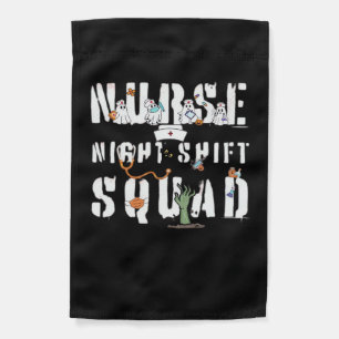 Nurse Night Shift Halloween Squad Classic T-Shirt Garden Flag