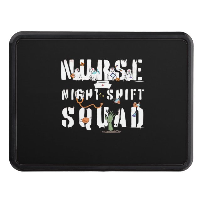Nurse Night Shift Halloween Squad Classic T-Shirt Hitch Cover (Front)