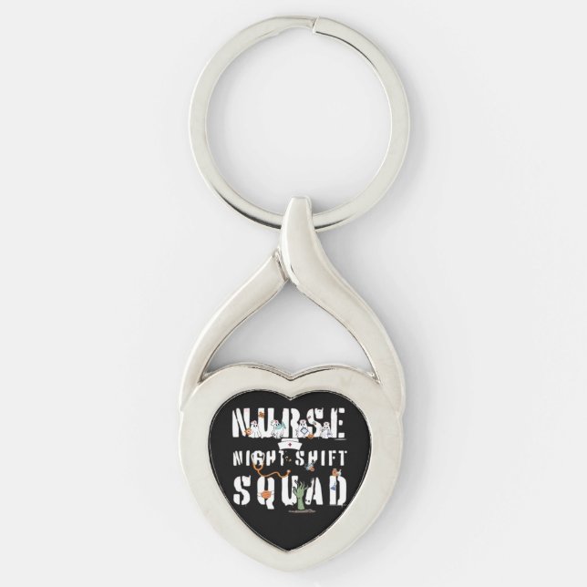 Nurse Night Shift Halloween Squad Classic T-Shirt Keychain (Front)