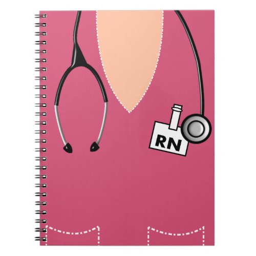 Nurse Notebook Scrub Top Design Pink