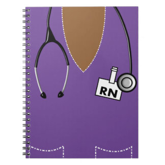 Nurse Notebook Scrub Top Design Purple