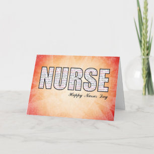 NURSE Nurses Day in Words Letterpress Thank You Card
