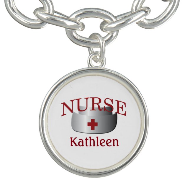 Nurse Nurses Name Custom Charm Bracelet (Design)