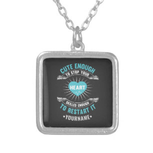 Nurse Nursing Funny Nurse Silver Plated Necklace