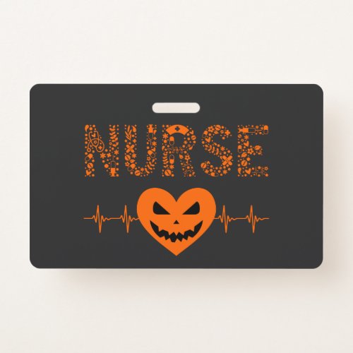 Nurse Nursing Halloween Boo Halloween Orange Ghost Badge