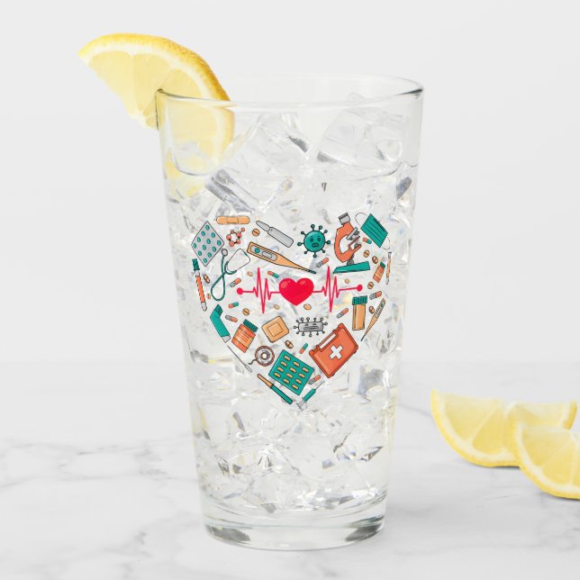 Nurse Nursing Heart Tool Glass (Front Ice)