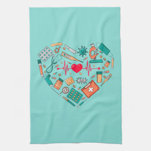 Nurse Nursing Heart Tool Kitchen Towel