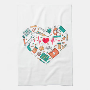 Nurse Nursing Heart Tool Kitchen Towel