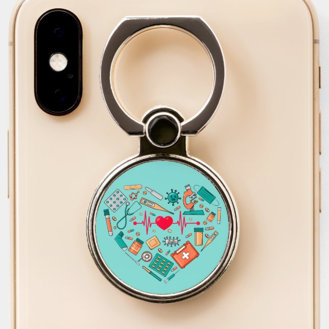 Nurse Nursing Heart Tool Phone Ring Stand (Close Up)
