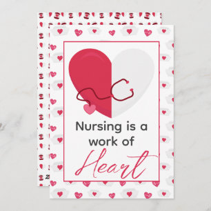 Nurse Nursing Is A Work Of Heart Valentines Day Holiday Card