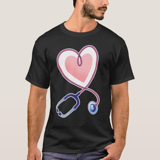 Nurse Nursing Nurser Stethoscope T-Shirt (Front)