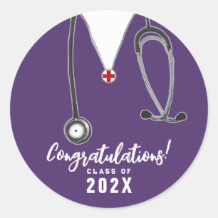 Nurse Nursing School Grad Classic Round Stick Sticker