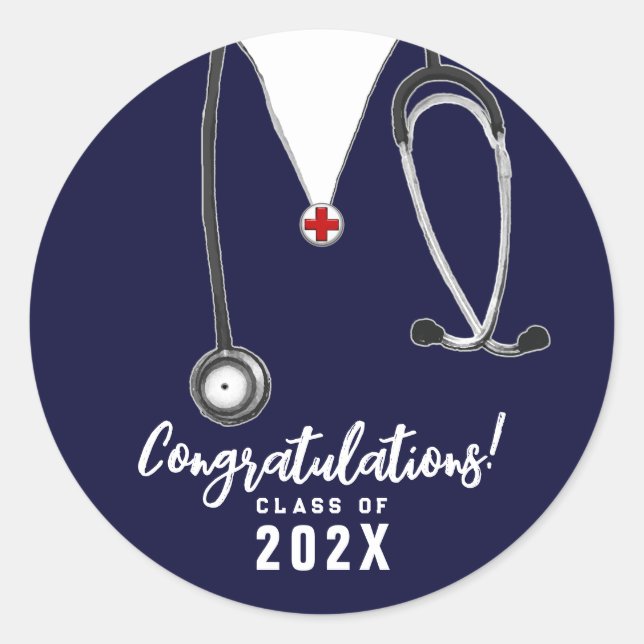 Nurse Nursing School Graduation Classic Round Sticker (Front)
