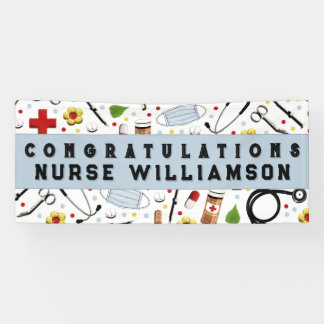 Nurse Nursing School Graduation Congrats Banner