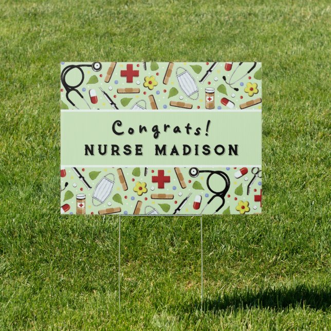 Nurse Nursing School Graduation Congrats Banner Sign (Insitu)