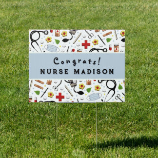 Nurse Nursing School Graduation Congrats Banner Sign