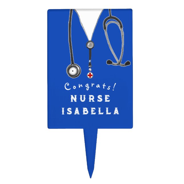 Nurse Nursing School Graduation Congrats Cake Topp Cake Topper (Front)