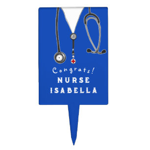 Nurse Nursing School Graduation Congrats Cake Topp Topper