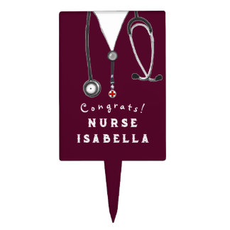 Nurse Nursing School Graduation Congrats Cake Topp Topper