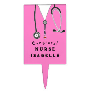 Nurse Nursing School Graduation Congrats Cake Topper