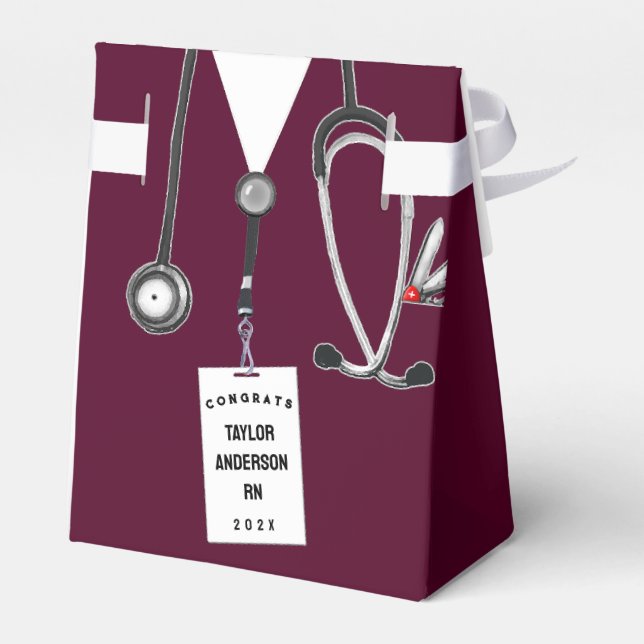 Nurse Nursing School Graduation Favor Box (Back Side)