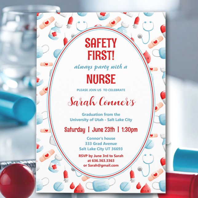 Nurse Nursing School Graduation Medical Invitation (Nurse Nursing School Graduation Medical Invitation)
