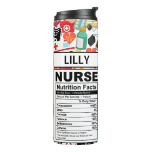 Nurse Nutrition Facts Custom Thermal Tumbler