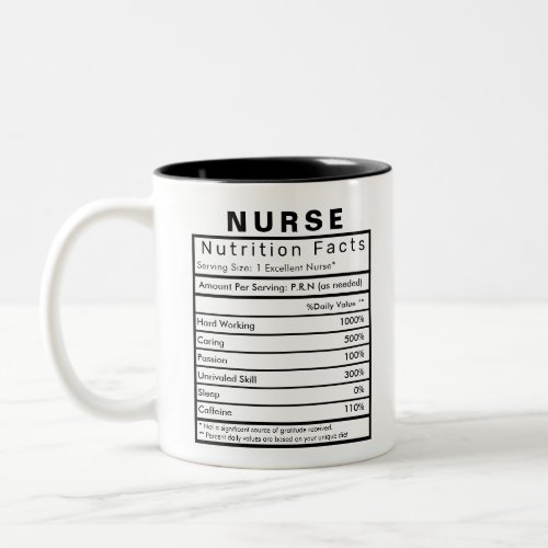 Nurse Nutrition Facts Statistics Funny Two_Tone Coffee Mug
