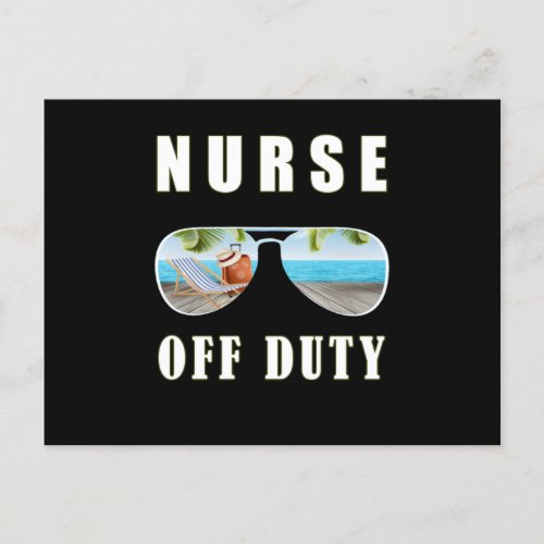 Nurse off duty sunglasses palm beach vacation postcard