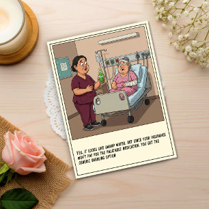 Nurse Offers Patient Green Potion Get Well Postcard