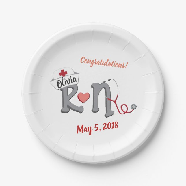 Nurse Olivia Custom Paper Plates 7" (Front)