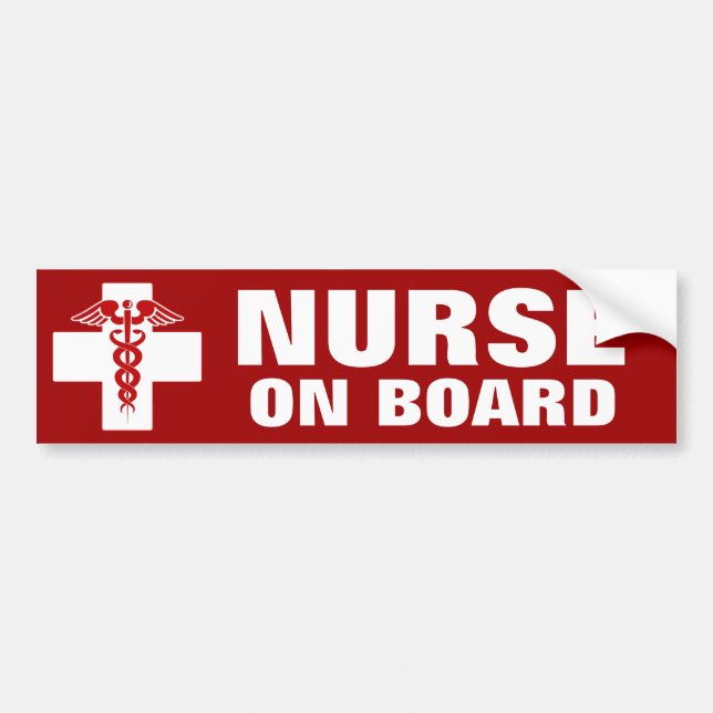 Nurse on Board Bumper Sticker (Front)