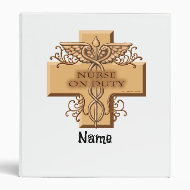 Nurse on Duty Caduceus 3 Ring Binder (Front)