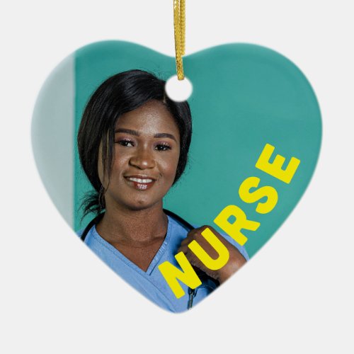nurse one_of_a_kind custom photo heart ceramic ornament