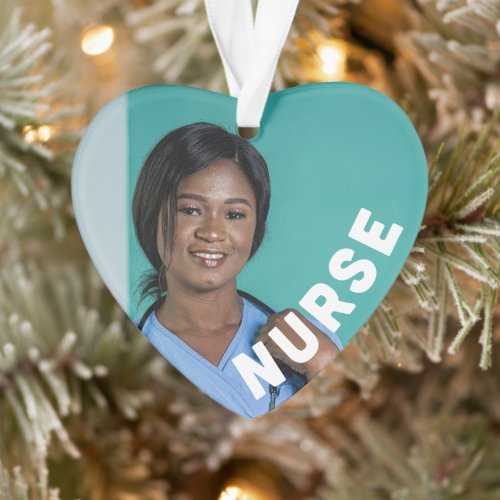 nurse one_of_a_kind custom photo heart ornament