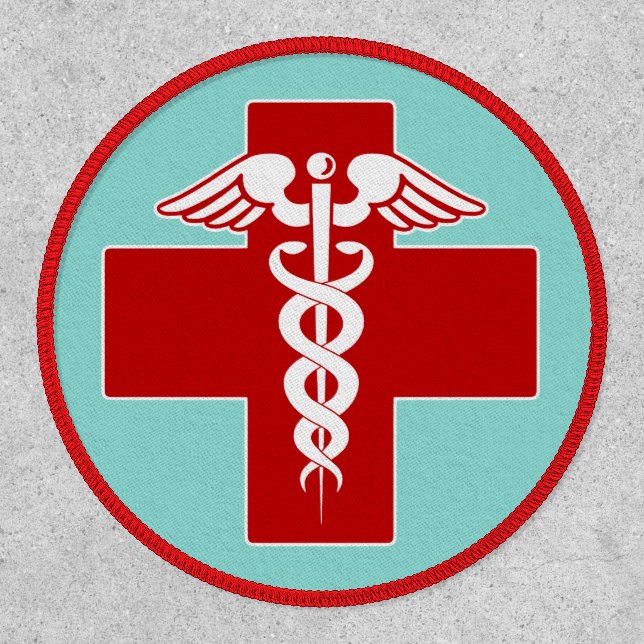 Nurse or Doctor Caduceus Cross Patch (Front)