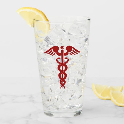 Nurse or Doctor Caduceus Glass