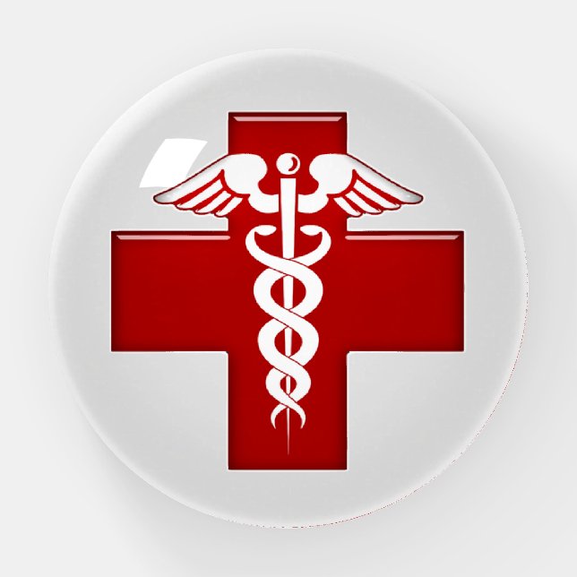 Nurse or Doctor Caduceus Paperweight (Front)