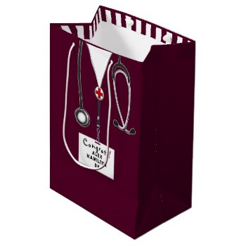 Nurse Or Doctor Congrats Medium Gift Bag by partygames at Zazzle