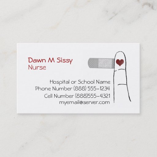 Customizable Nurse or Doctor Heart Business Card