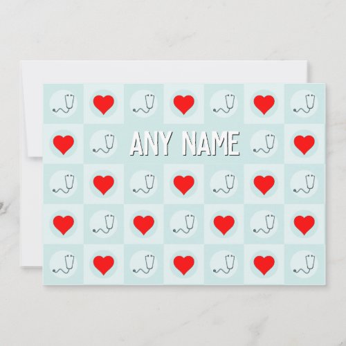 Nurse or Health Care Worker Custom Name or Text Thank You Card