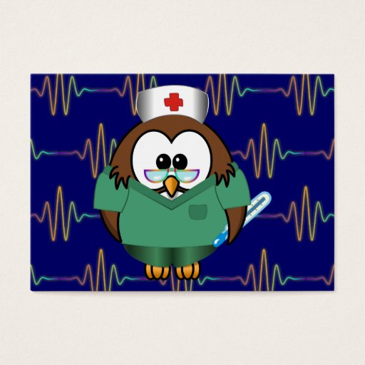 Customizable nurse owl business card