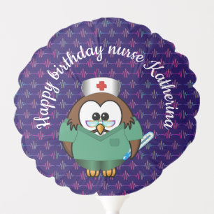 nurse owl - balloon
