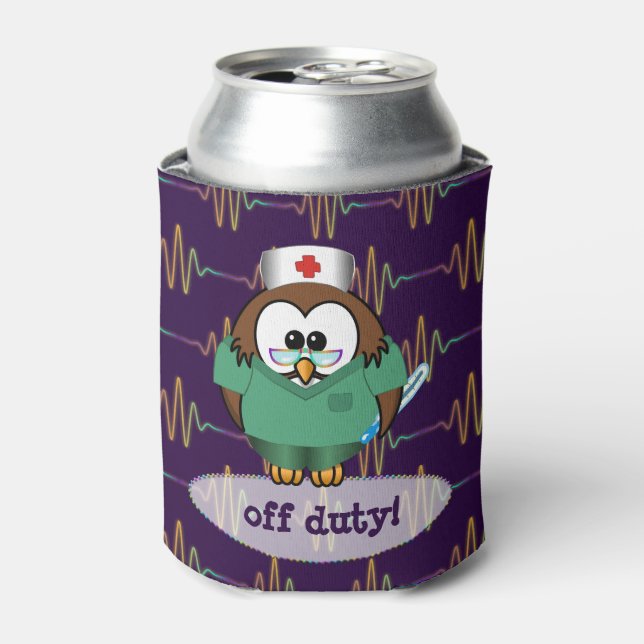 nurse owl can cooler (Can Front)