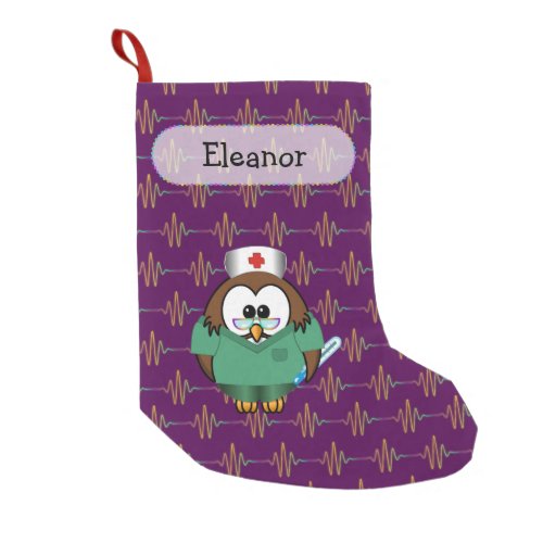 nurse owl _ Christmas sock