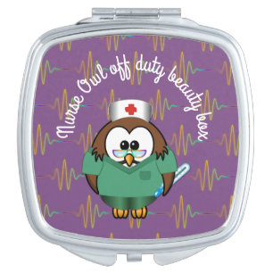 nurse owl - compact mirror