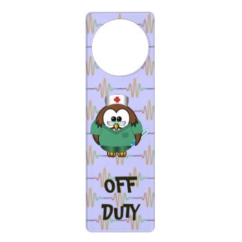 Nurse Owl Door Hanger by just_owls at Zazzle